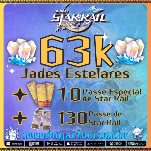 Honkai Star Rail Contas Reroll com 63K de Jade Estelar + tiros /Caelus